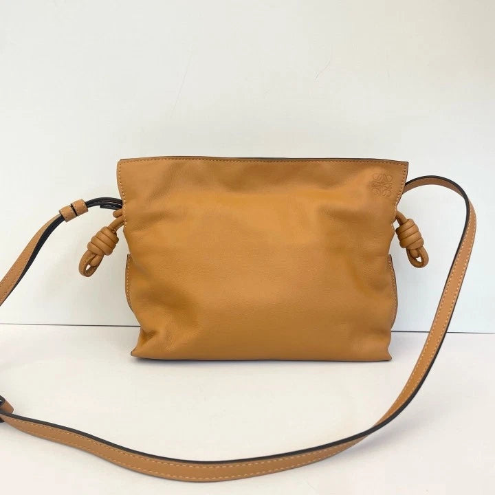 Loewe Mini Flamenco Calfskin Shoulder Bag For Women Caramel Brown
