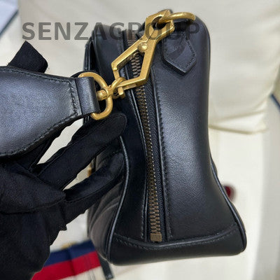Gucci Black Gold Buckle Shoulder Crossbody Bag Classic Fashion Women