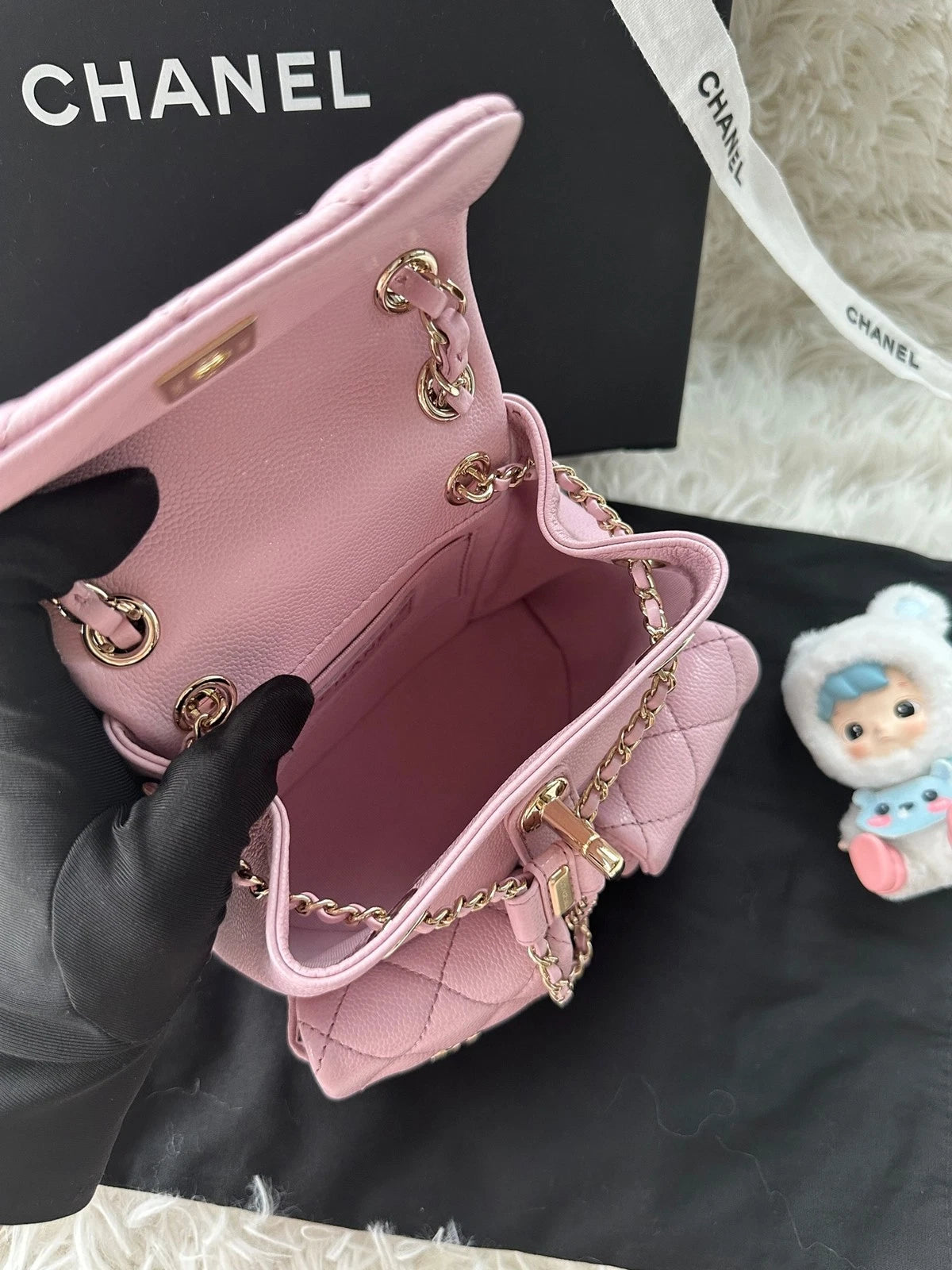 CHANEL Duma Small Calfskin Pink Backpack For Women