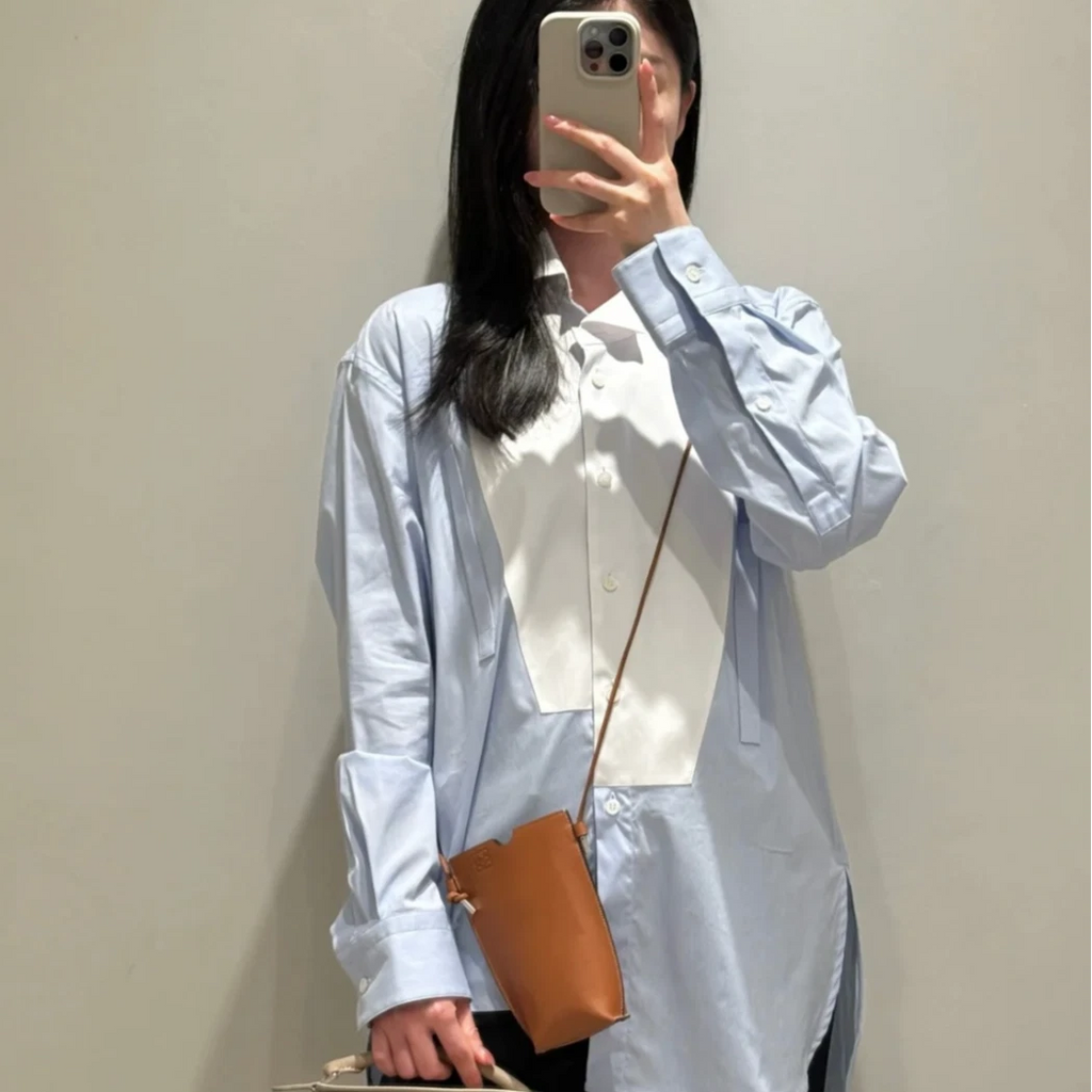 Loewe Calfskin Phone Bag Crossbody Brown Used Women Classic