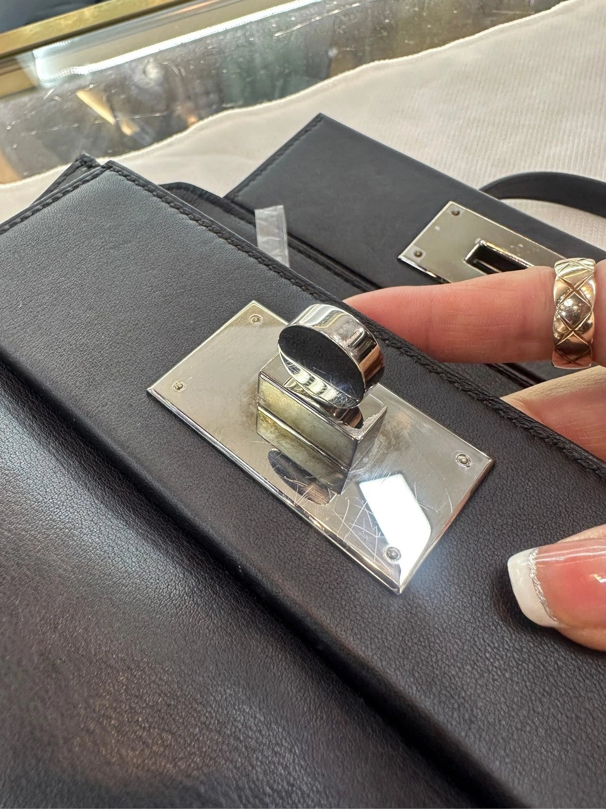 Hermes Mini 2424 Black Silver Handbag For Women