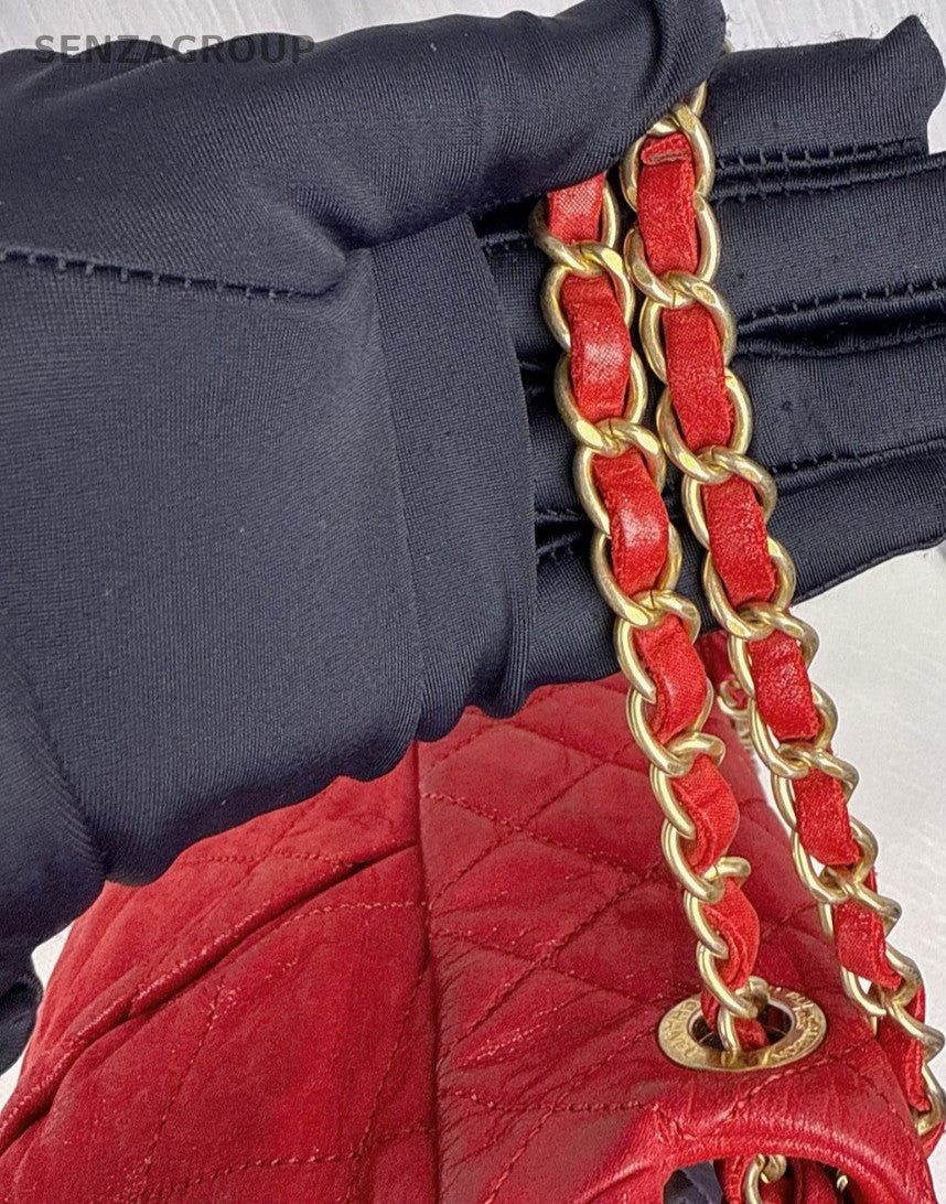 CHANEL Classic Flap Chain Shoulder bag Women Red Gold