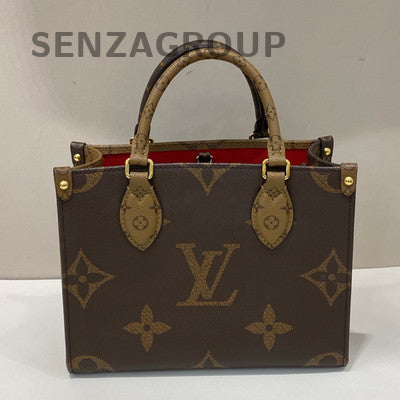 Louis Vuitton OnTheGo PM Tote Bag Brown Gold Classic Women's Handbag