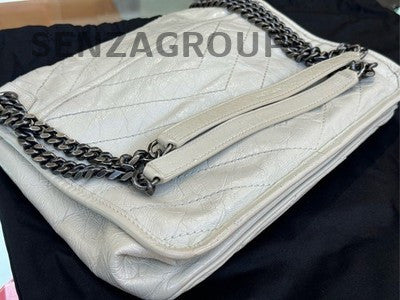 Saint Laurent Niki Medium Leather Chain Shoulder Bag Silver
