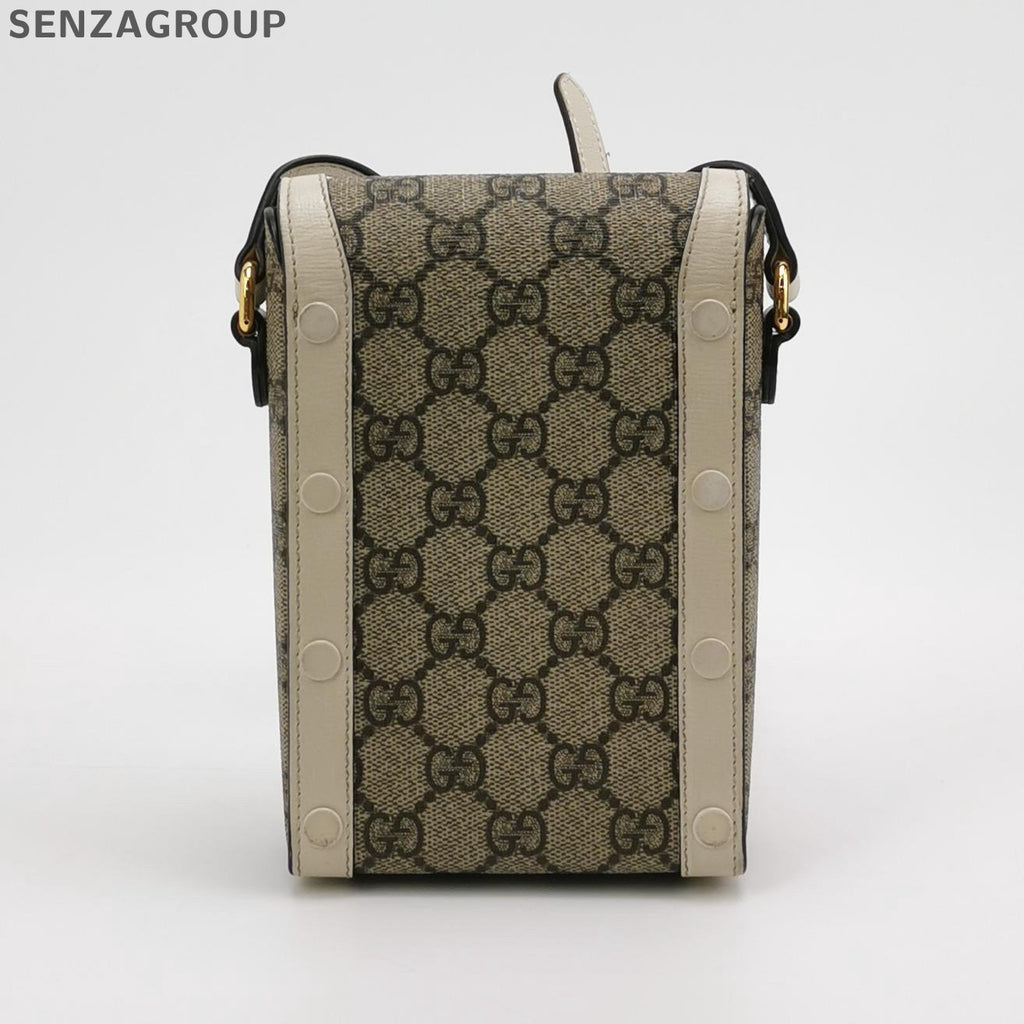 Gucci 1955 GG Supreme Shoulder Bag Brown White Classic Women