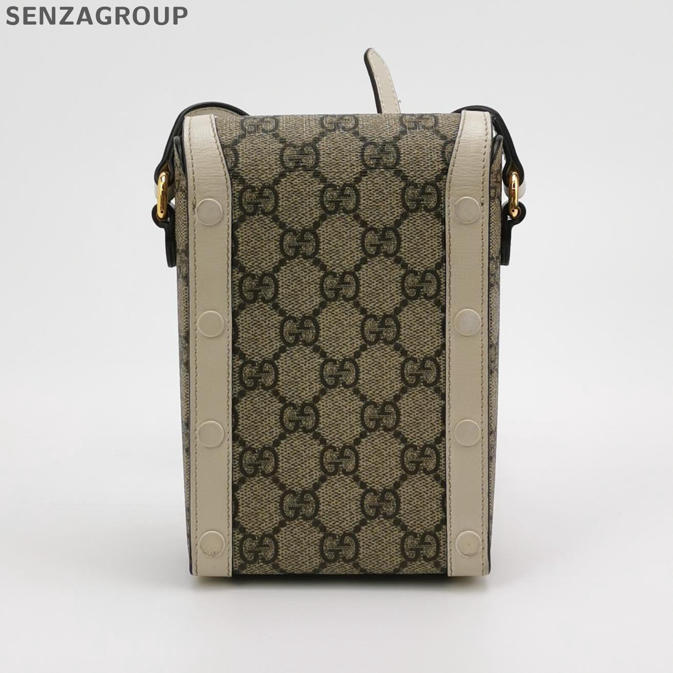 Gucci 1955 GG Supreme Shoulder Bag Brown White Classic Women