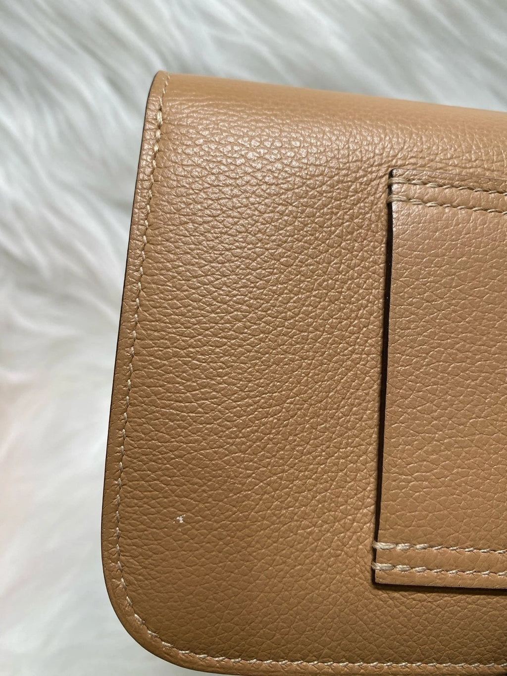 Hermes Leather Slim Two-tone U Engraving Wallet Waist Bag For Women