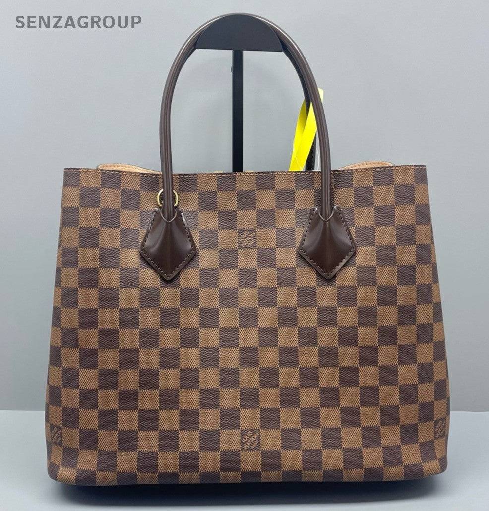 Louis Vuitton Kensington Damier Top Handle Bag Brown Gold Women Classic