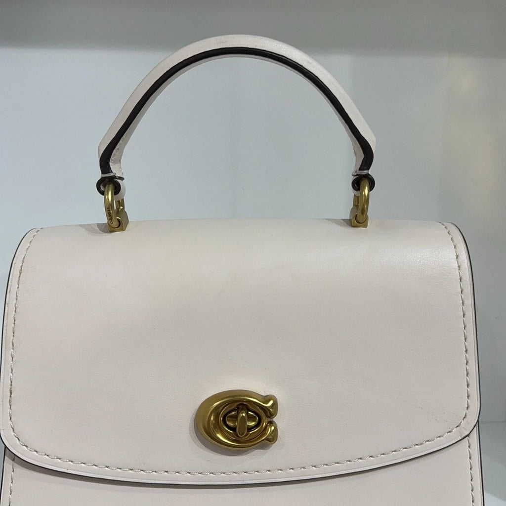 Coach White Leather 23cm Women's Handbag Shoulder Crossbody Bag