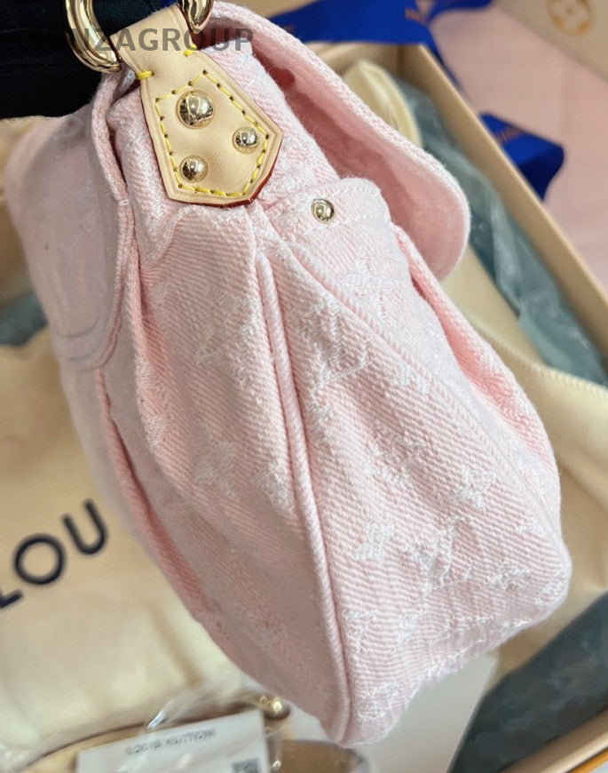 Louis Vuitton SUNSET Shoulder Bag Pink Gold Used Women Designer