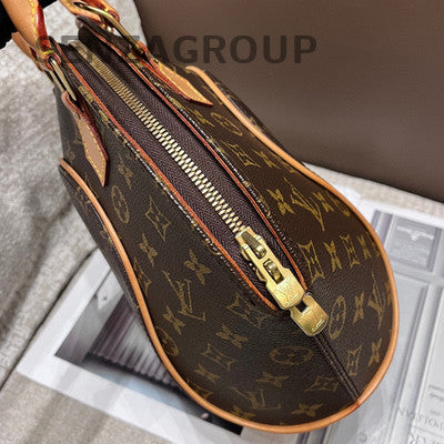Louis Vuitton Monogram Clam Bag Small Brown Gold Hardware Women's Fashion