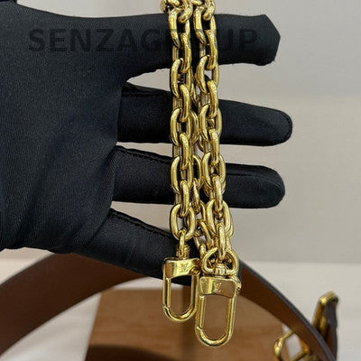 Louis Vuitton Monogram Papillon Crossbody Shoulder Bag Brown Gold Clasp