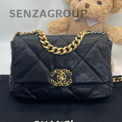 Chanel 19 Small Quilted Chain Bag Black Gold - Classic Women's Handbag
