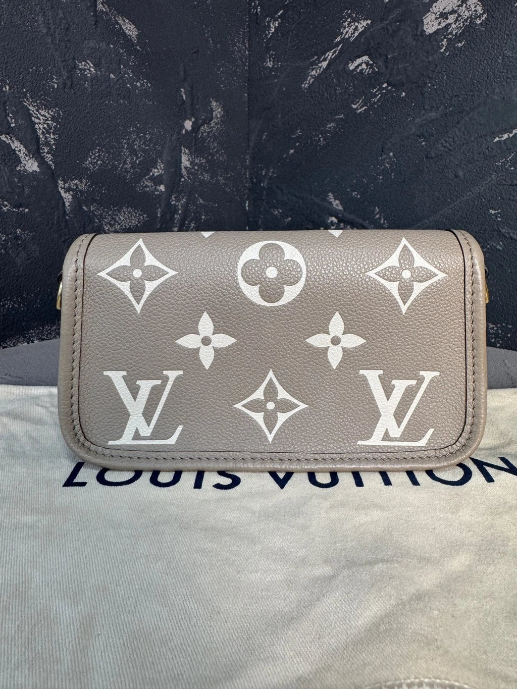 Louis Vuitton Nano Baguette Gray Leather Shoulder Bag For Women