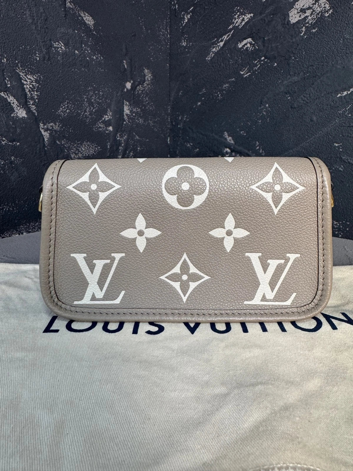 Louis Vuitton Nano Baguette Gray Leather Shoulder Bag For Women