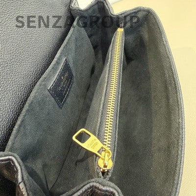 Louis Vuitton Monogram Messenger Bag Black White Chain Strap Women