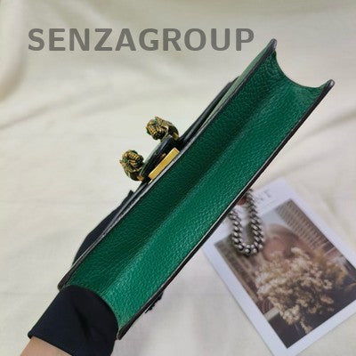 Gucci Green Silver Snake Head Shoulder Crossbody Bag Women Classic