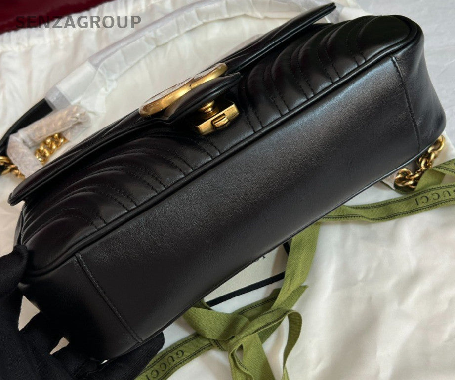 GUCCI GG Marmont 26 Black Gold Chain Shoulder bag Crossbody Almost Brand NEW