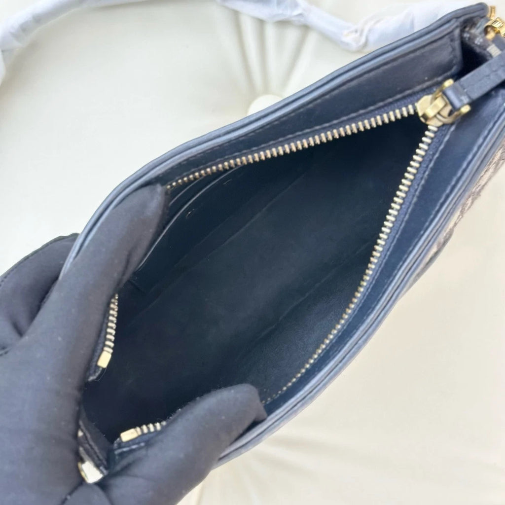 Christian Dior Signature Hobo Mini Monogram Chain Shoulder Bag Blue Women S