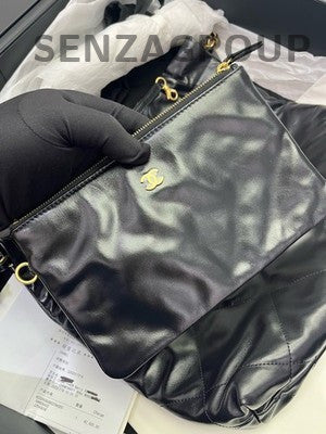 Chanel 22 Bag Small Black Gold Chain Quilted Shoulder Bag