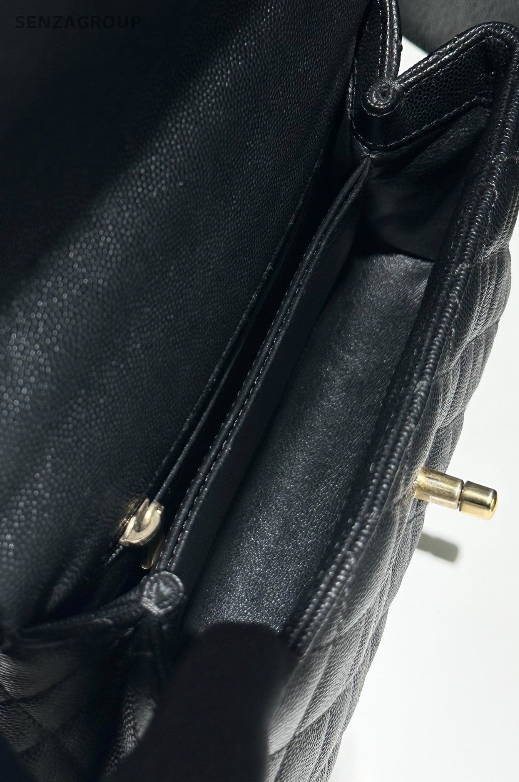 Chanel Cocohandle PM Top Handle Bag Chain Crossbody Black Gold Women Classic