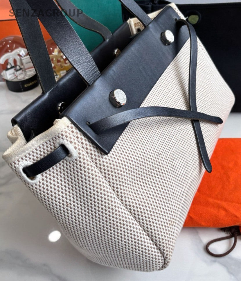 Hermes Herbag tote Horizontal Top Handle Panda Color Women Shoulder bag