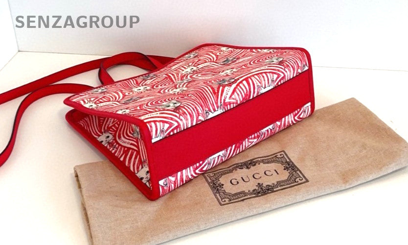GUCCI tote Japan Limited Edition Hand-drawn Cat 2way Shoulder bag Red Women