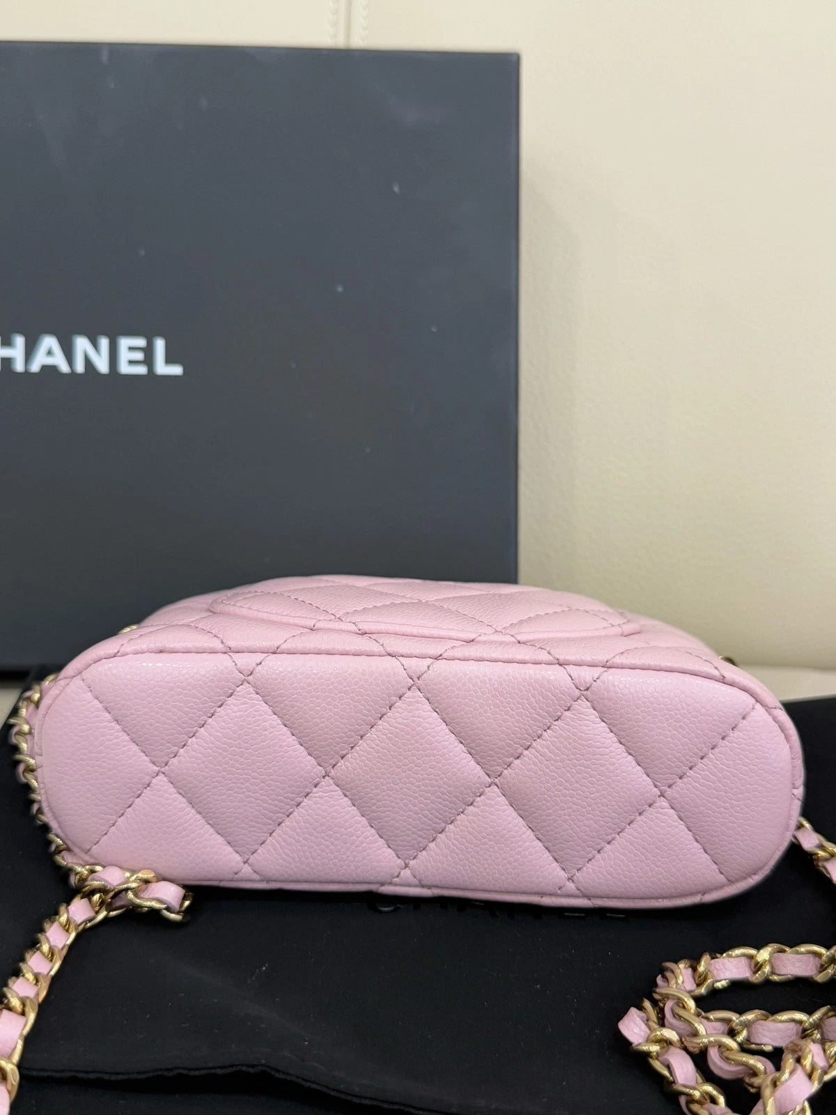 CHANEL Pink Purple Mini Shell Bag Leather Handbag For Women