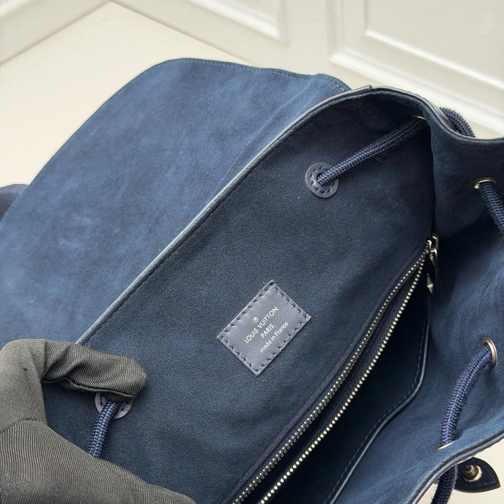 Louis Vuitton Christopher Epi Calfskin Blue Backpack Top Handle Bag