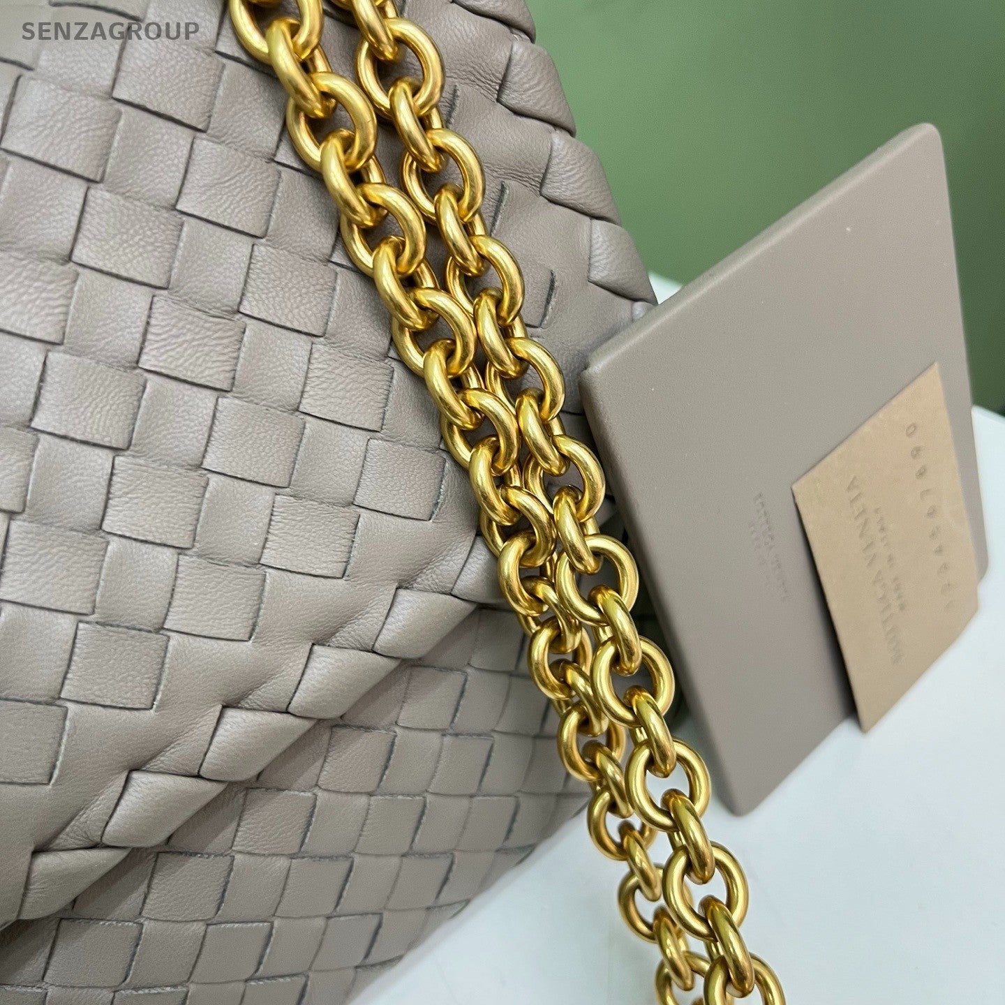 Bottega Veneta Olimpia Piccola Chain Shoulder Bag Gray Gold Women Classic