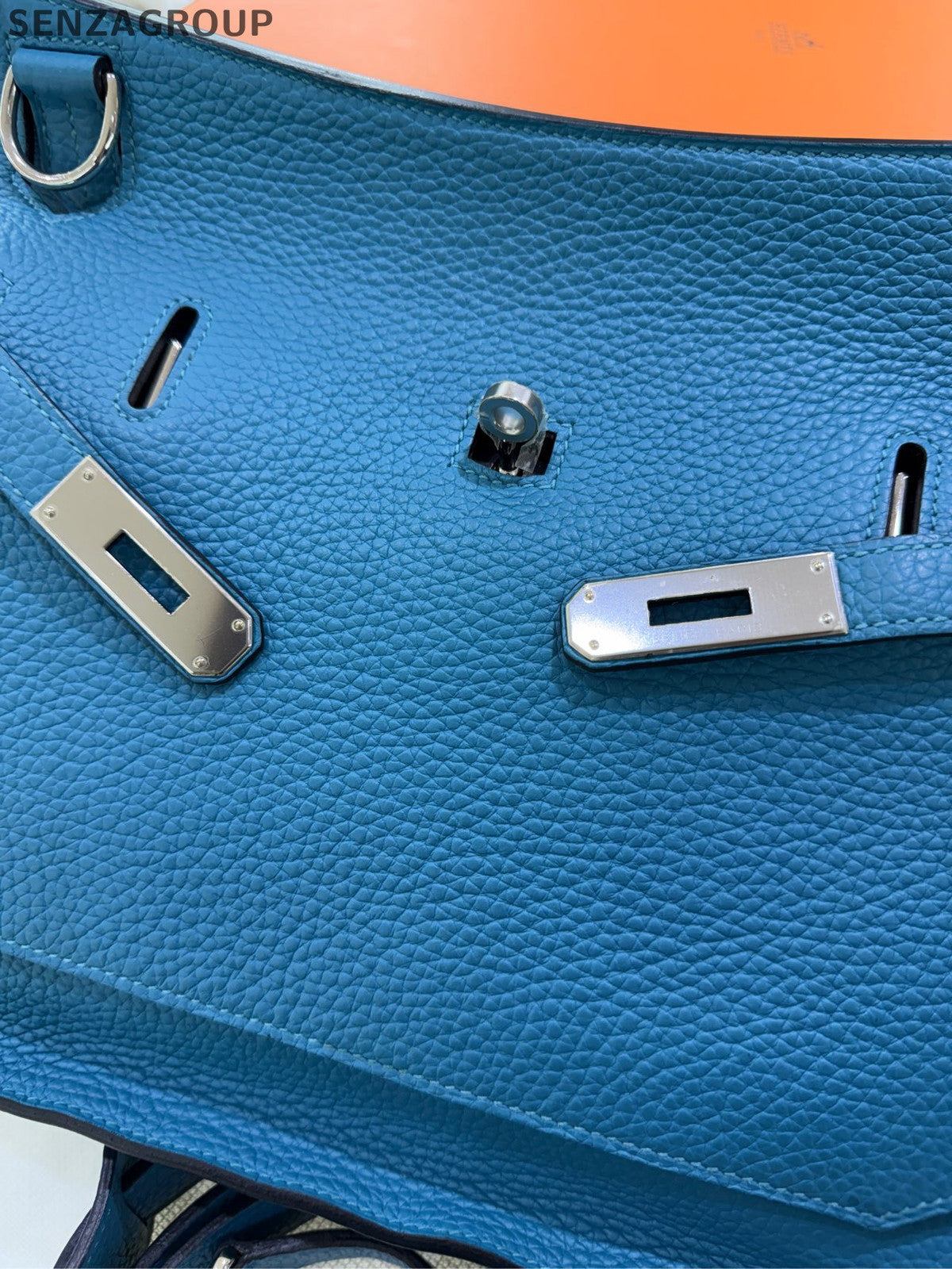 Hermès Gypsie 28 Bag Denim Blue Silver Hardware - Classic Women's Shoulder Bag