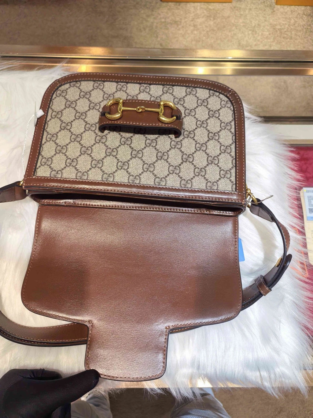 GUCCI 1955 Brown Label Leather Shoulder Bag For Women