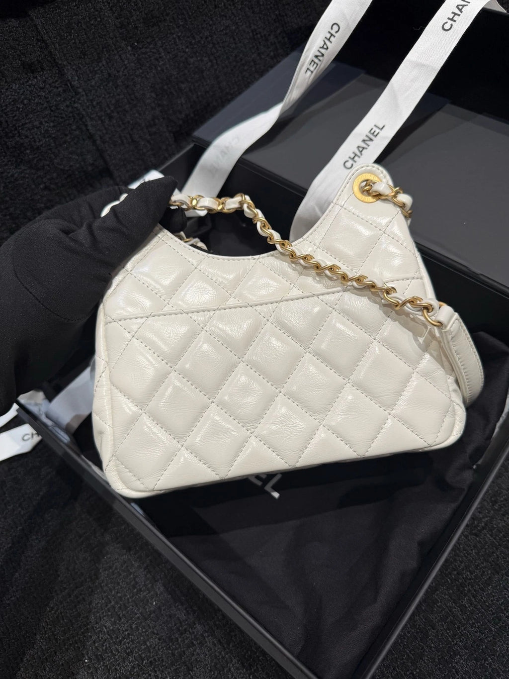 CHANEL Small Oil Wax Leather Shoulder Bag For Women