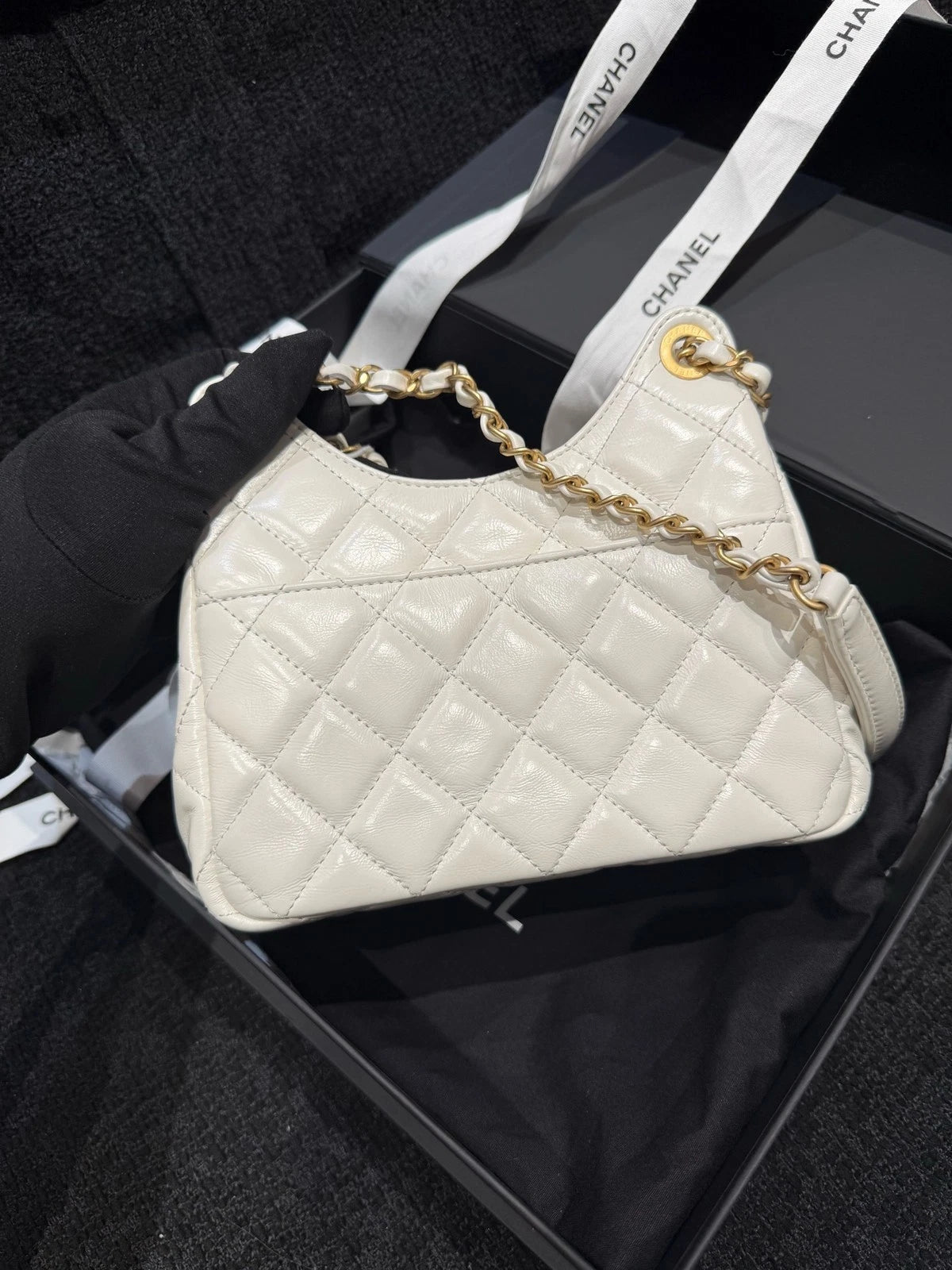 CHANEL Small Oil Wax Leather Shoulder Bag For Women