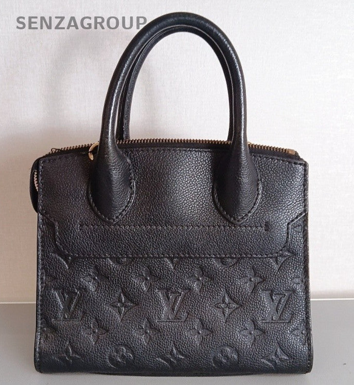 Louis Vuitton City PM Monogram Top Handle Bag Crossbody Black Gold Women Classic
