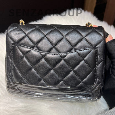 Chanel Classic Flap Black Gold Quilted Chain Shoulder Bag
