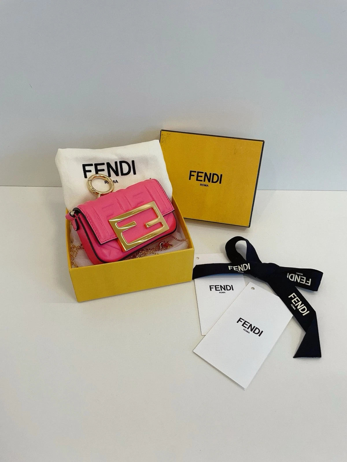 Fendi Nano Baguette Pink Super Mini Shoulder Bag For Women