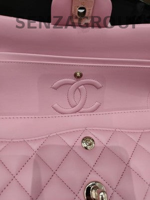 Chanel Classic Flap Small Pink Gold Lambskin Quilted Chain Shoulder Bag