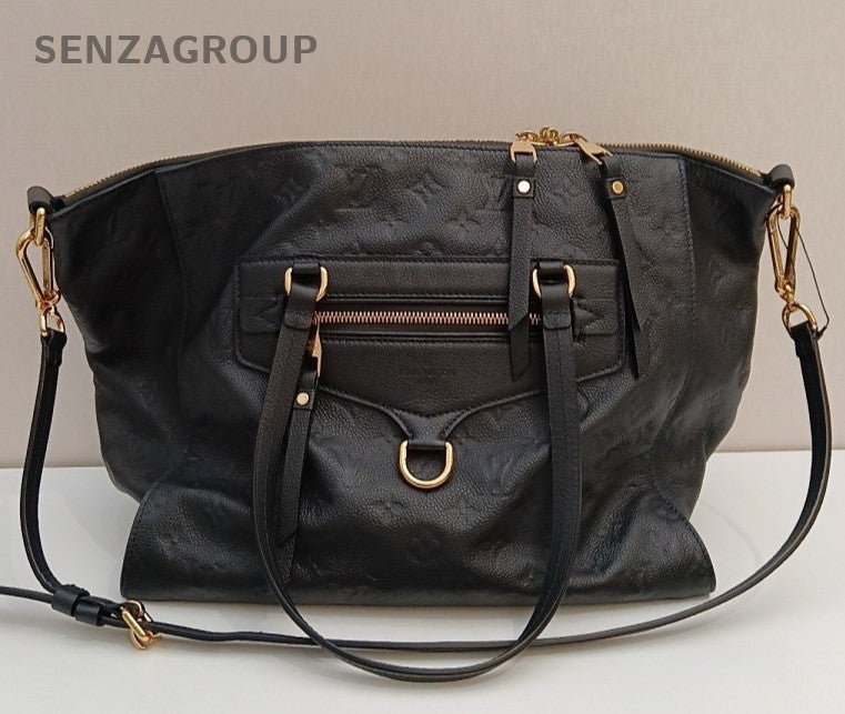 Louis Vuitton Monogram Tote Shoulder Bag Crossbody Black Gold Women Classic