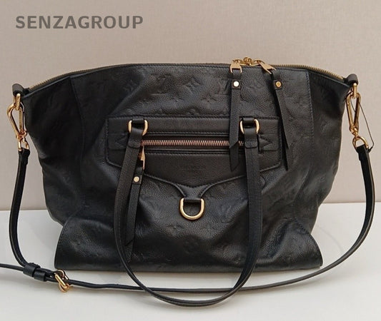 Louis Vuitton Monogram Tote Shoulder Bag Crossbody Black Gold Women Classic