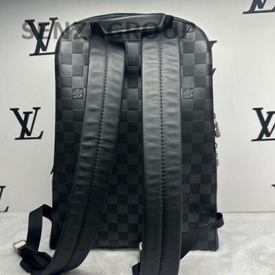 Louis Vuitton Damier Ebene Backpack Black Silver Unisex Classic