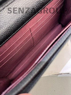 Chanel Black Caviar Leather WOC Chain Shoulder Crossbody Bag Classic