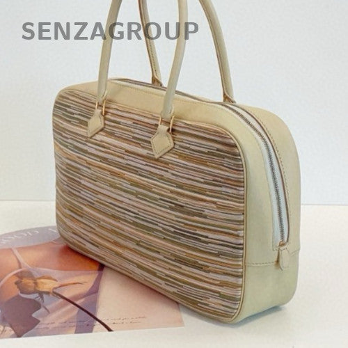 Hermes Plume Beige Top Handle Bag Used Women Classic Designer