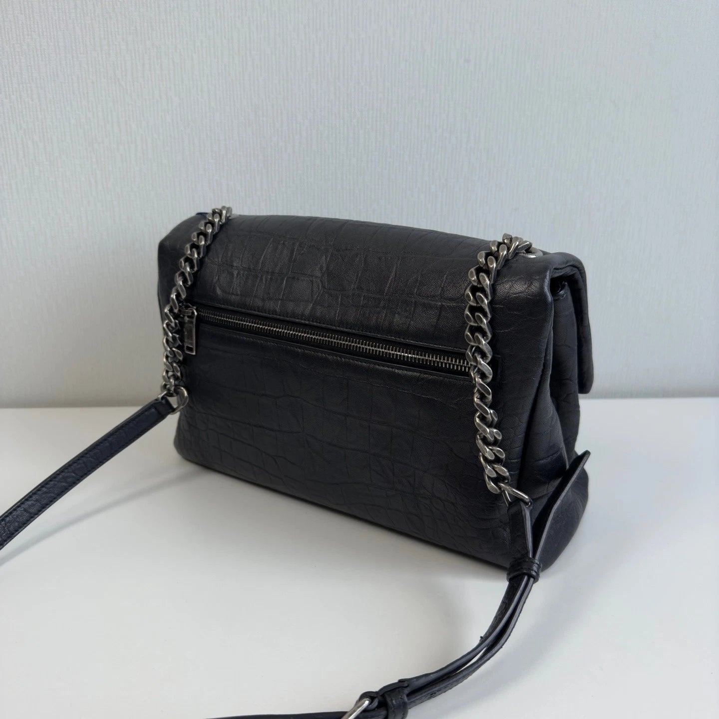 YSL Hollywood Black Calfskin Shoulder Crossbody Bag For Women