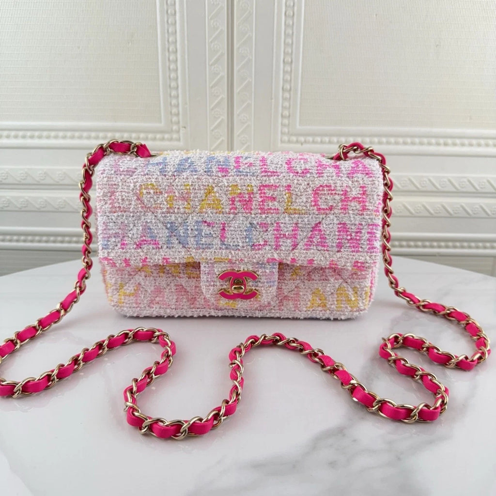 CHANEL Tweed Gradient CF Large Mini Crossbody Bag For Women