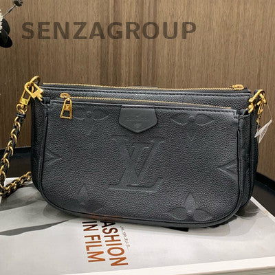 Louis Vuitton Black Gold Monogram Leather 2-in-1 Chain Crossbody Bag