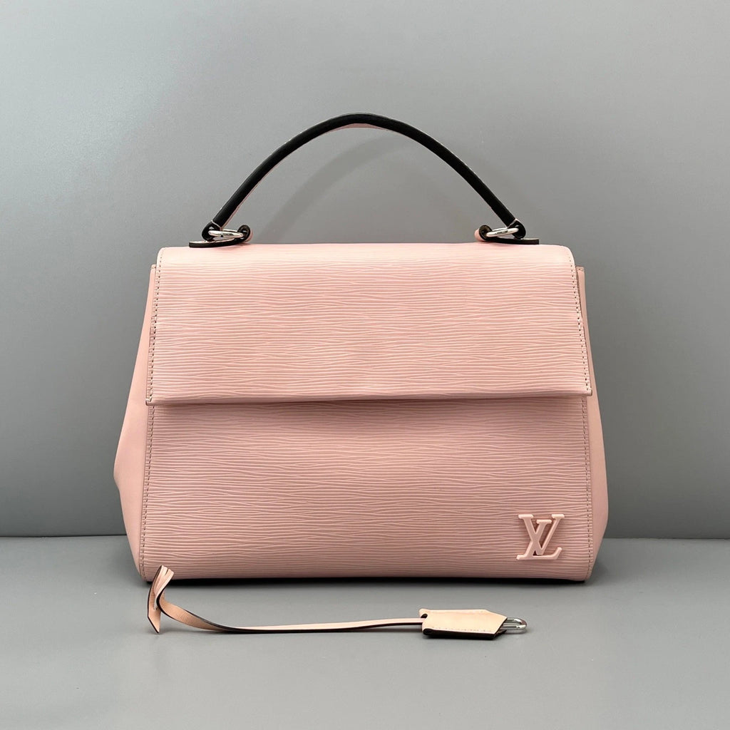 Louis Vuitton Cluny Epi Leather Pink Silver Top Handle Excellent