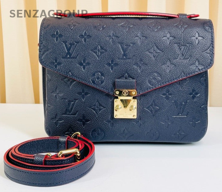 Louis Vuitton Pochette Métis Monogram Empreinte Shoulder Handbag Navy