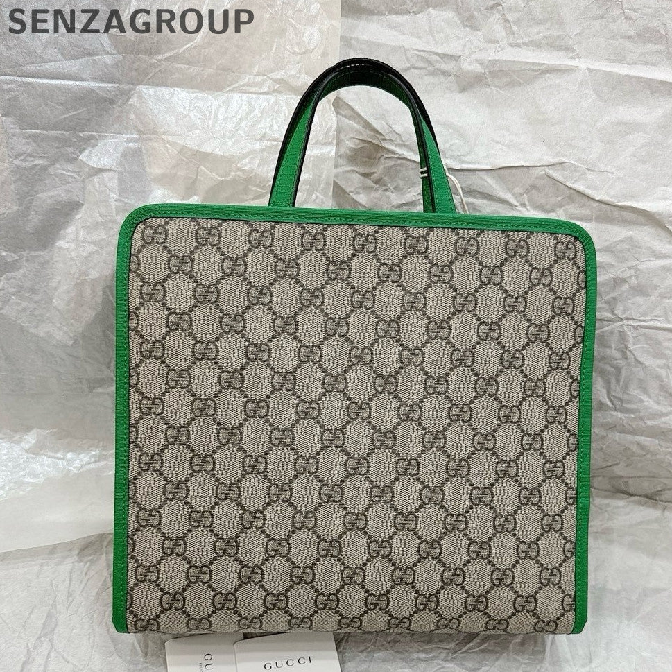 Vintage Gucci Brown & Green GG Monogram Handbag for Women