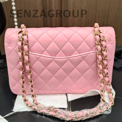 Chanel Classic Flap Small Pink Gold Lambskin Quilted Chain Shoulder Bag